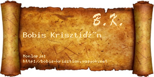 Bobis Krisztián névjegykártya